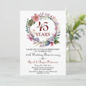 45e Sapphire Surprise Wedding Jubileum Floral Kaart (Staand voorkant)