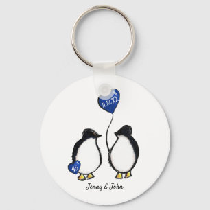 45e sapphire trouwdag pinguïn gift sleutelhanger