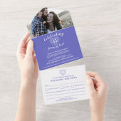 45e Sapphire trouwdag RSVP foto blauw All In One Uitnodiging (Afscheurbaar)