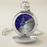 45e Sapphire Wedding Jubileum Design 2 Zakhorloge<br><div class="desc">⭐ ⭐ ⭐ 5 sterren Review. Pocket Watch. 45e of 65e Sapphire Wedding Jubileum Design. ⭐ Dit product is voor 100% . De grafiek en/of de tekst kunnen worden toegevoegd, worden geschrapt, worden bewogen, resized, rond, worden geroteerd, enz.. ✔ (enkel door op het gebied van het ONTWERP van het EDIT...</div>