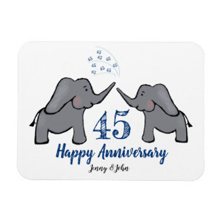 45e sappire trouwdag schattige olifant magneet
