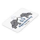 45e sappire trouwdag schattige olifant magneet (Linkerzijde)