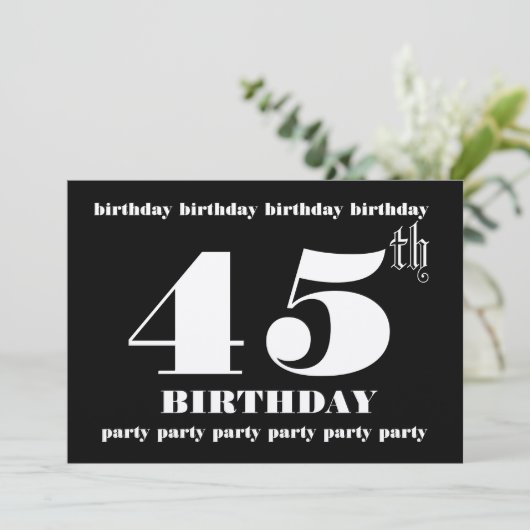 45e Sjabloon van de uitnodiging van de Birthday Pa (Staand voorkant)