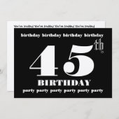 45e Sjabloon van de uitnodiging van de Birthday Pa (Voorkant / Achterkant)