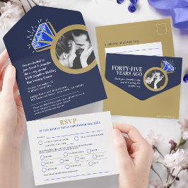 45e trouwdag diner saffieren ring maaltijd all in one uitnodiging