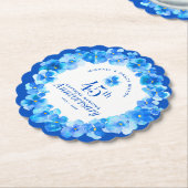 45e trouwdag feest sapphire blue pansy kartonnen onderzetters (Gekanteld)