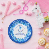 45e trouwdag feest sapphire blue pansy papieren bordje (Feest)
