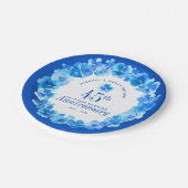 45e trouwdag feest sapphire blue pansy papieren bordje (Gekanteld)