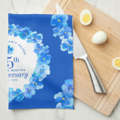 45e trouwdag feest sapphire blue pansy theedoek (Quarter Fold)