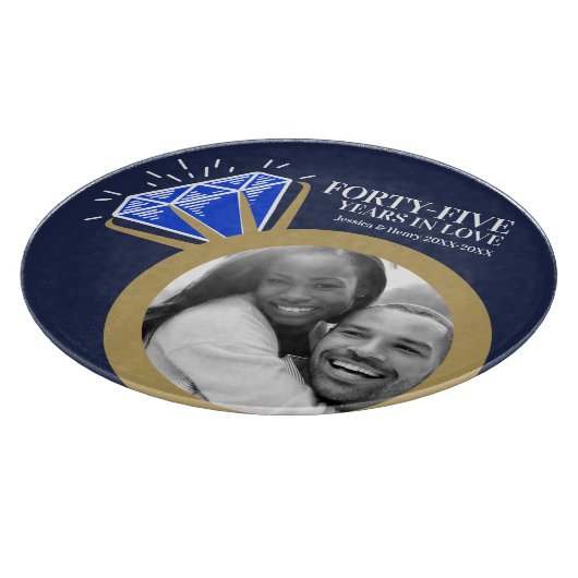 45e trouwdag feest sapphire snijplank (Hoek)