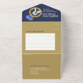 45e trouwdag feestje blauwe saffier ring all in one uitnodiging (Buitenkant)