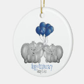 45e trouwdag met olifantendecoratie keramisch ornament (Links)