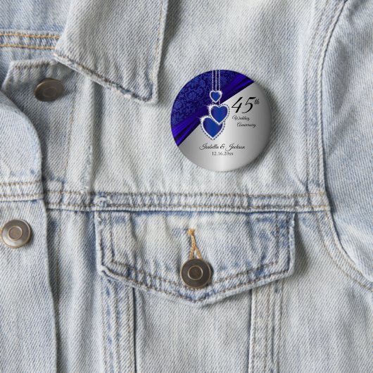 45e trouwdag ontwerp 2 ronde button 5,7 cm (In situ)