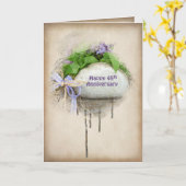 45e trouwdag rots en lilacs kaart (Gele Bloem)