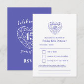 45e trouwdag saffier hart antwoord RSVP (Voorkant / Achterkant)