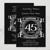 45e trouwdag sapphire crest kaart (Voorkant / Achterkant)