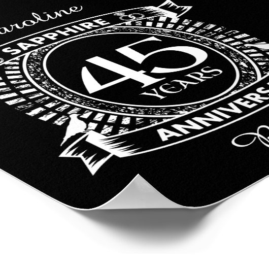 45e trouwdag sapphire crest poster (Hoek)