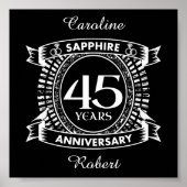 45e trouwdag sapphire crest poster (Voorkant)
