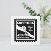 45e trouwdag Sapphire holding Kaart (Staand voorkant)