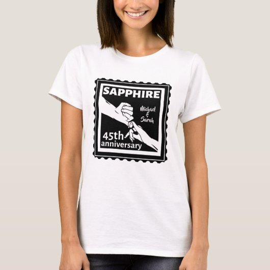 45e trouwdag Sapphire holding T-shirt (Voorkant)