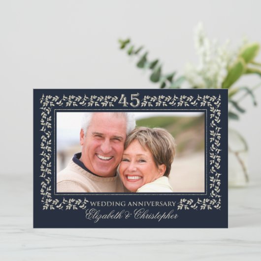 45e trouwfeest | Aangepaste foto Kaart (Staand voorkant)