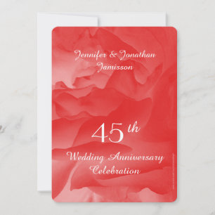 45e trouwjubileumfeest, koraalroze roos kaart