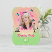 45e uitnodiging van de Birthday Party (Staand voorkant)