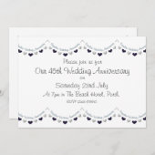 45e uitnodiging voor het Jubileum van Sapphire Wed (Voorkant / Achterkant)