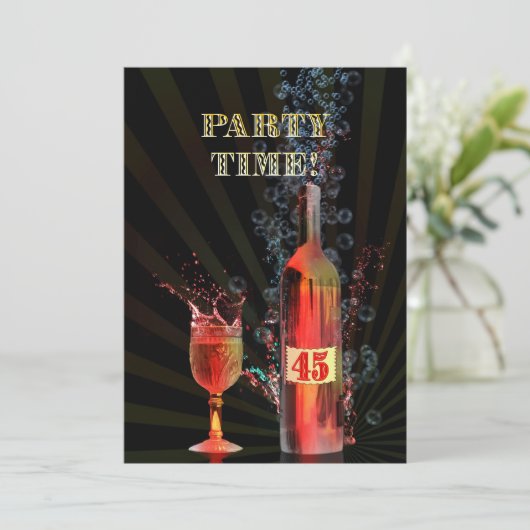 45e uitnodiging voor verjaardagsfeest (Staand voorkant)