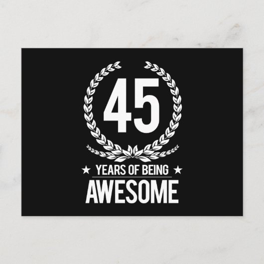 45e verjaardag (45 jaar Geweldige) Briefkaart (Voorkant)