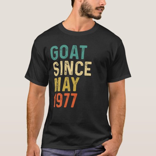 45e verjaardag 45 jaar oude geiten sinds mei 1977 t-shirt (Voorkant)