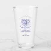 45e verjaardag 45 jaar sapphire blue custom glas (Achterkant)