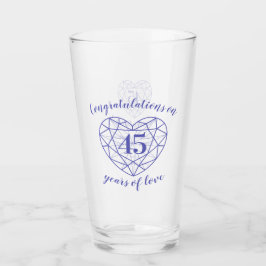 45e verjaardag 45 jaar sapphire blue custom glas