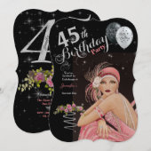 45e verjaardag Art Deco Design Birthday Kaart (Voorkant / Achterkant)