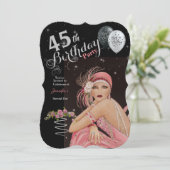 45e verjaardag Art Deco Design Birthday Kaart (Staand voorkant)