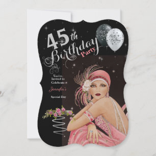 45e verjaardag Art Deco Design Birthday Kaart