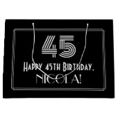 45e verjaardag — Art Deco geïnspireerd look "45" & Groot Cadeauzakje (Voorkant)