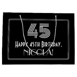 45e verjaardag — Art Deco geïnspireerd look "45" & Groot Cadeauzakje