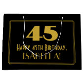 45e verjaardag — Art Deco geïnspireerd look "45" & Groot Cadeauzakje (Voorkant)