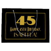 45e verjaardag — Art Deco geïnspireerd look "45" & Groot Cadeauzakje (Achterkant)
