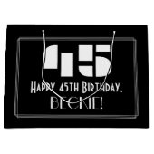 45e verjaardag ~ Art Deco geïnspireerd look "45" + Groot Cadeauzakje (Voorkant)