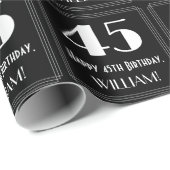 45e verjaardag - Art Deco geïnspireerde look "45", Cadeaupapier (Rol Hoek)