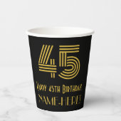 45e verjaardag: Art Deco Geïnspireerde look "45" e Papieren Bekers (Voorkant)