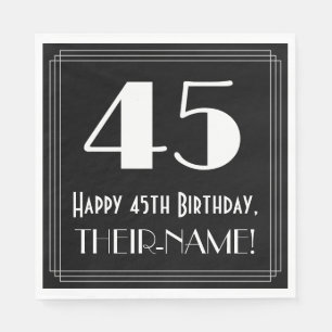 45e verjaardag ~ Art Deco Geïnspireerde look "45" Servet