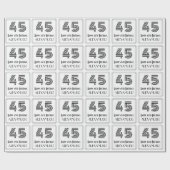 45e verjaardag: Art Deco geïnspireerde stijl "45"  Cadeaupapier (Vlak)