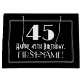 45e verjaardag: Art Deco geïnspireerde stijl "45", Groot Cadeauzakje (Voorkant)