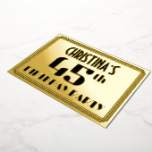 45e verjaardag: Art Deco Kijk "45" en naam Folie Uitnodiging (Gedraaid)