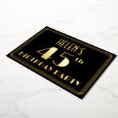 45e verjaardag: Art Deco Kijk "45", met naam F Folie Uitnodiging (Gedraaid)