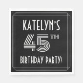 45e verjaardag: Art Deco Style + aangepaste naam Servet (Voorkant)