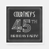 45e verjaardag: Art Deco Style + aangepaste naam Servet (Voorkant)